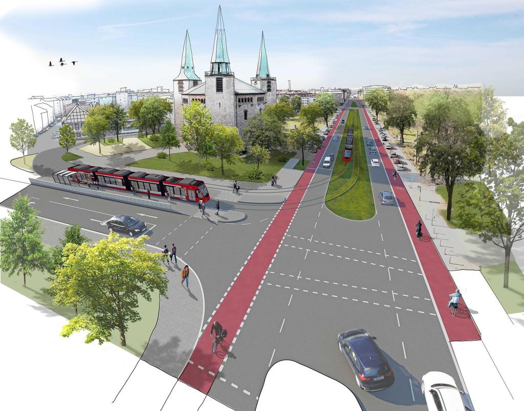 Visualisierung der Umgestaltung der Bayreuther Straße in Nürnberg