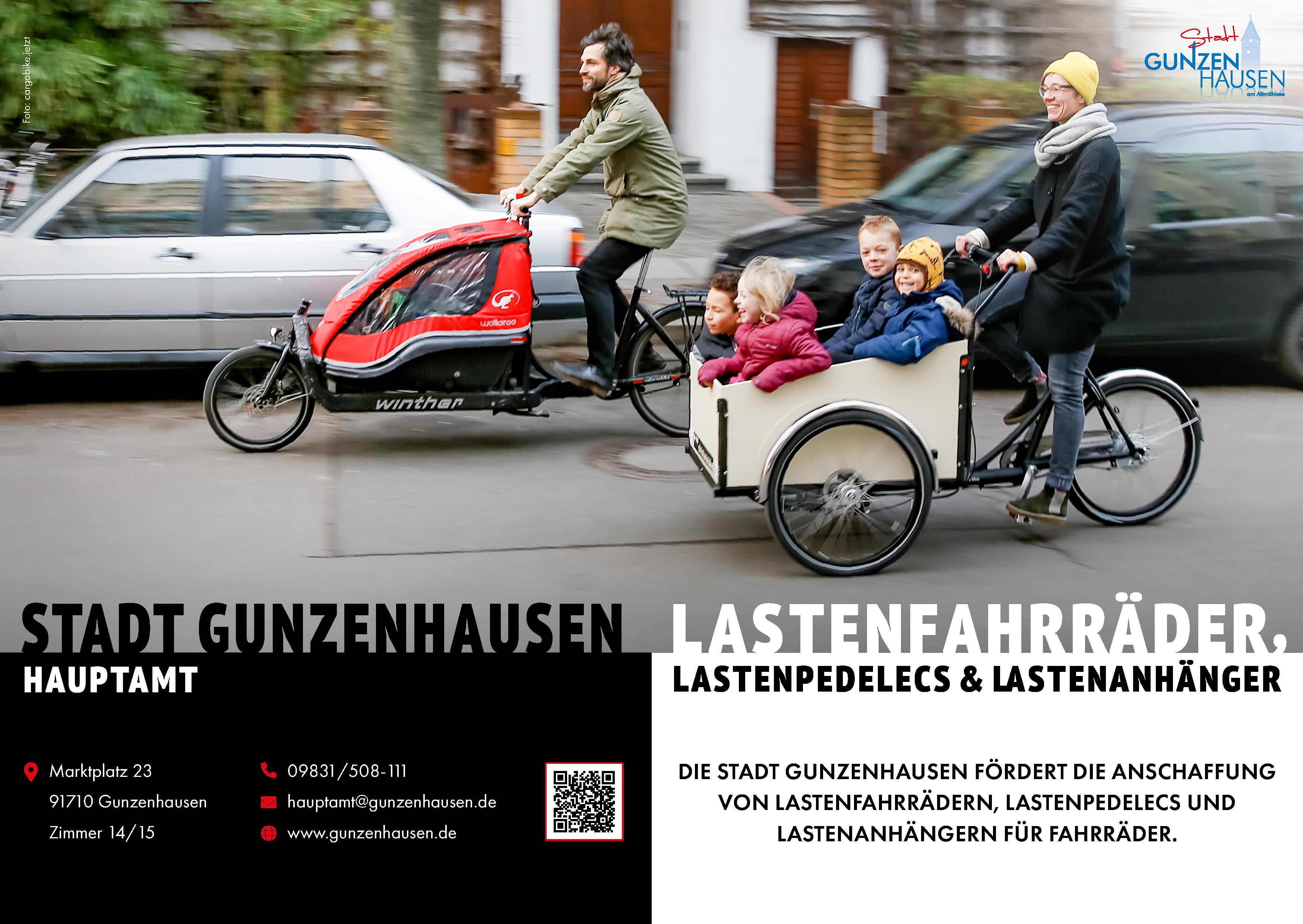 Flyer zur Lastenradförderung in Gunzenhausen